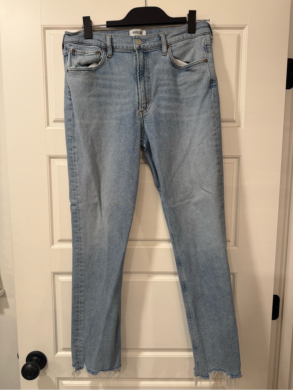 AGOLDE Light Wash Mid-rise Merrel Straight Jeans size 30